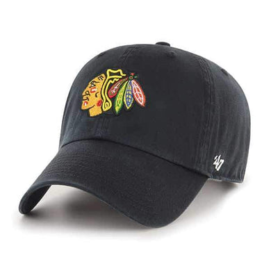 Chicago Blackhawks '47 NHL Clean Up Adjustable Cap Hat Black Crown/Visor Team Color Logo 