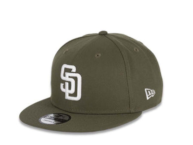 San Diego Padres New Era MLB 9FIFTY 950 Snapback Cap Hat Olive Crown/Visor White Logo 