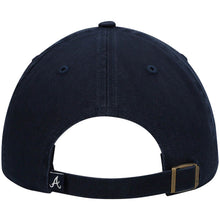 Load image into Gallery viewer, Atlanta Braves &#39;47 Brand MLB Clean Up Adjustable Cap Hat Navy Crown/Visor White Logo 
