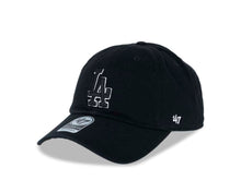 Load image into Gallery viewer, Los Angeles Dodgers &#39;47 MLB Clean Up Adjustable Cap Hat Black Crown/Visor Black/White Logo 
