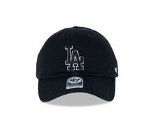 Load image into Gallery viewer, Los Angeles Dodgers &#39;47 MLB Clean Up Adjustable Cap Hat Black Crown/Visor Black/White Logo 
