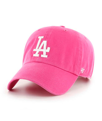 Los Angeles Dodgers '47 Brand MLB Clean Up Adjustable Cap Hat Magenta Crown/Visor White Logo