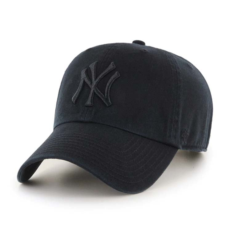 New York Yankees '47 Brand MLB Clean Up Adjustable Cap Hat Black Crown/Visor Black Logo