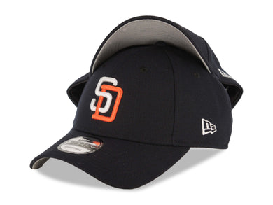 San Diego Padres New Era MLB 9FORTY 940 Adjustable Cap Hat Navy Crown/Visor White/Orange Logo Snapback Closure Gray UV