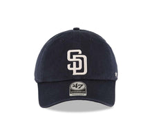 Load image into Gallery viewer, San Diego Padres &#39;47 Brand  MLB Clean Up Adjustable Cap Hat Navy Blue Crown/Visor White Logo
