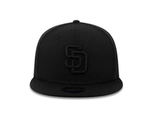 Load image into Gallery viewer, San Diego Padres New Era MLB 9FIFTY 950 Original Fit Snapback Cap Hat All Black Crown/Visor Black Logo
