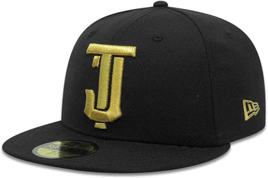 Tijuana Toros Mexican Baseball League LMB Fitted Cap Hat Black Crown/Visor Metallic Gold Logo