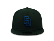 Load image into Gallery viewer, San Diego Padres New Era MLB 9FIFTY 950 Snapback Cap Hat Black Crown/Visor Light Navy Logo
