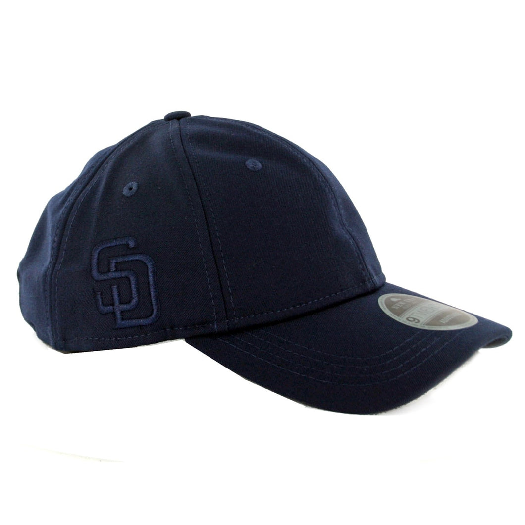 San Diego Padres New Era MLB 9FORTY 940 Adjustable Cap Hat Light Navy Blue Crown/Visor Light Navy Blue Logo Light Navy Blue UV