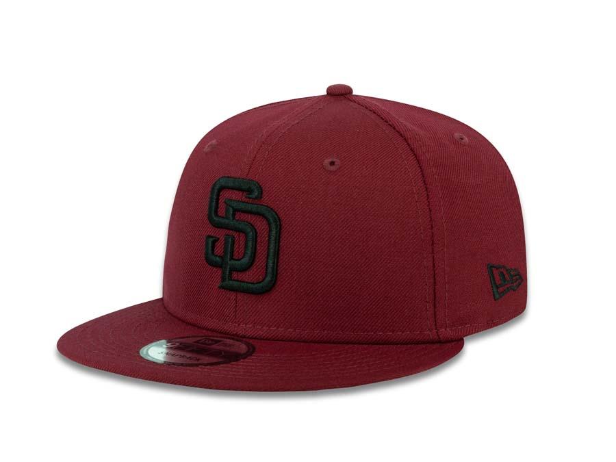San Diego Padres New Era MLB 9FIFTY 950 Snapback Cap Hat Caridnal Crown/Visor Black Logo
