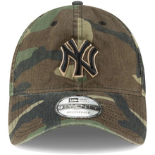 Load image into Gallery viewer, New York Yankees New Era MLB 9TWENTY 920 Adjustable Cap Hat Camo Crown/Visor Black/Beige Logo

