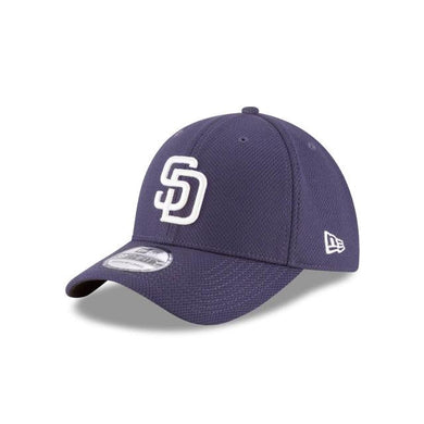 San Diego Padres New Era MLB 39THIRTY 3930 Flexfit Cap Hat Diamond Era Navy Crown/Visor White Logo 