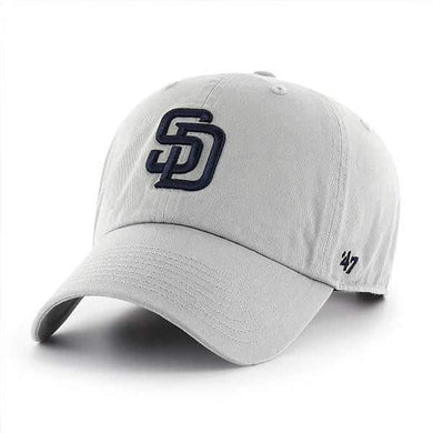 San Diego Padres '47 MLB Clean Up Adjustable Cap Hat Gray Crown/Visor Navy Logo