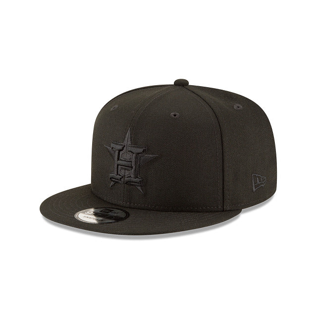 Houston Astros New Era MLB 9FIFTY 950 Snapback Cap Hat Black Crown/Visor Black Logo 