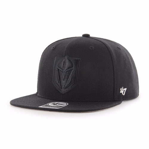 Las Vegas '47 Brand NHL Captain Snapback Cap Hat Black Crown/Visor Black Logo