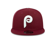 Load image into Gallery viewer, Philadelphia Phillies New Era MLB 9FIFTY 950 Snapback Cap Hat Maroon Crown/Visor White Retro Logo 
