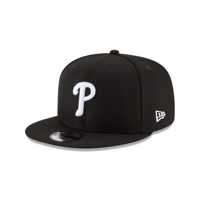 Philadelphia Phillies New Era MLB 9FIFTY 950 Snapback Cap Hat Black Crown/Visor White Logo 
