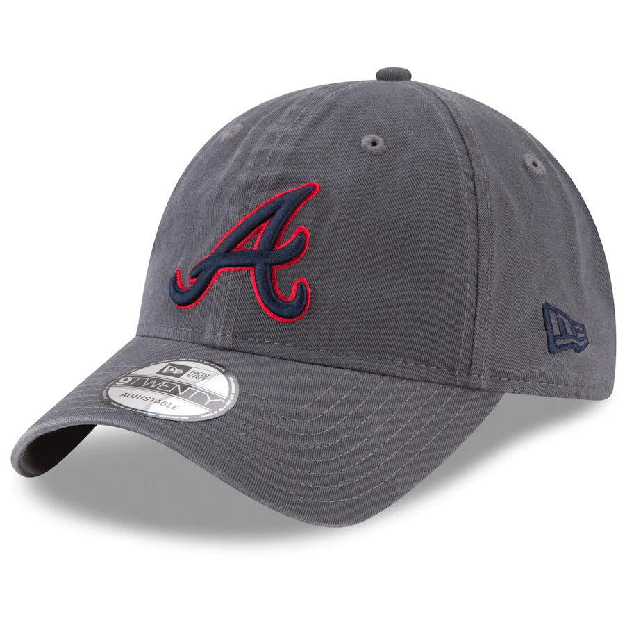 Atlanta Braves New Era MLB 9TWENTY 920 Adjustable Cap Hat Gray Crown/Visor Navy/Red Logo