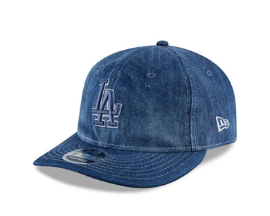Los Angeles Dodgers New Era MLB 9FIFTY 950 Retro Crown Snapback Cap Hat Navy Blue Crown/Visor Navy Blue/White Logo (Denim Drift)