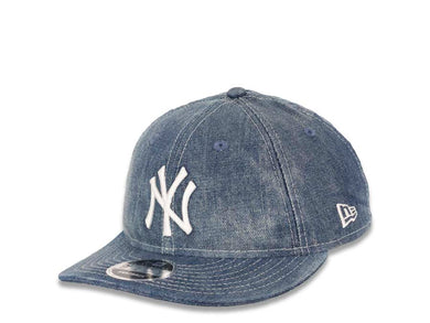New York Yankees New Era MLB 9FIFTY 950 Retro Crown Snapback Cap Hat Navy Blue Crown/Visor White Logo (Denim Drift)