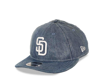 San Diego Padres New Era MLB 9FIFTY 950 Snapback Cap Hat Denim Crown/Visor White Logo (Denim Drift)