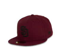 Load image into Gallery viewer, San Diego Padres New Era MLB 59FIFTY 5950 Fitted Cap Hat Caridnal Crown/Visor Black Logo
