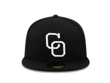 Load image into Gallery viewer, Yaquis de Obregon New Era 59FIFTY 5950 Fitted Cap Hat Black Crown/Visor White &quot;CO&quot; Logo

