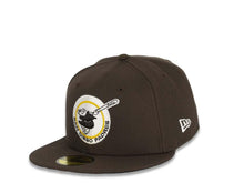 Load image into Gallery viewer, San Diego Padres New Era MLB 59FIFTY 5950 Fitted Cap Hat Black Crown/Visor Brown/White/Yellow Retro Logo
