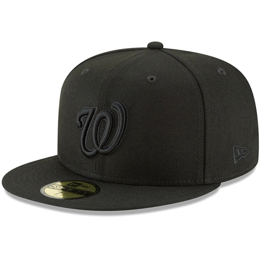 Washington Nationals New Era MLB 9FIFTY 950 Snapback Cap Hat Black Crown/Visor Black Logo