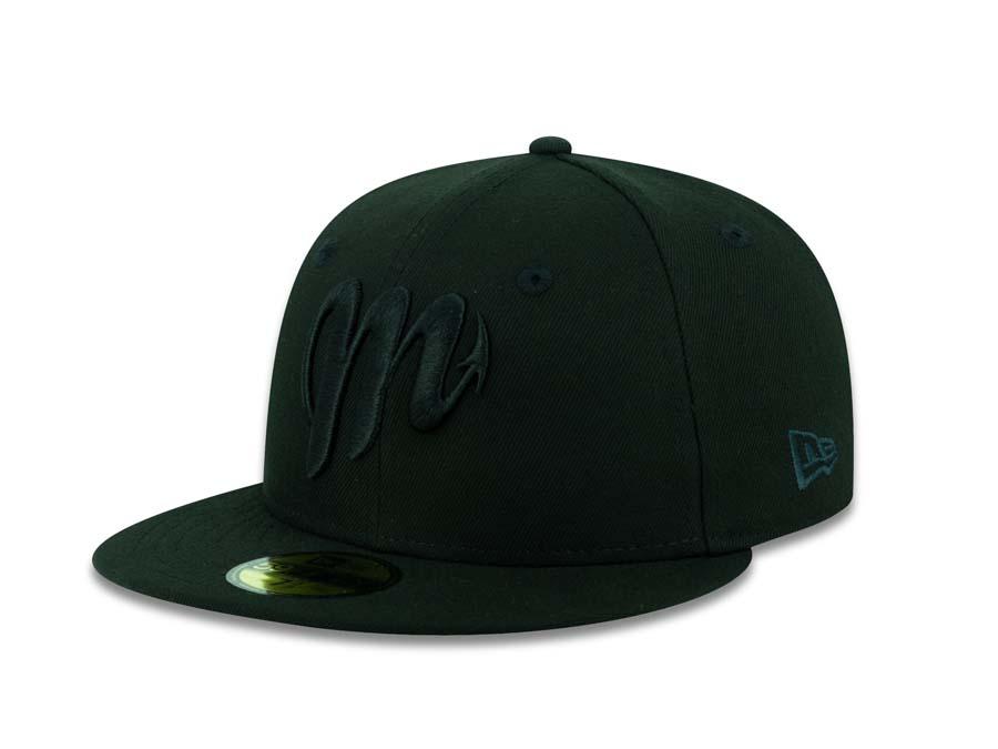 Diablos Rojos del Mexico New Era 59FIFTY 5950 Fitted Cap Hat All Black Crown/Visor Black Logo