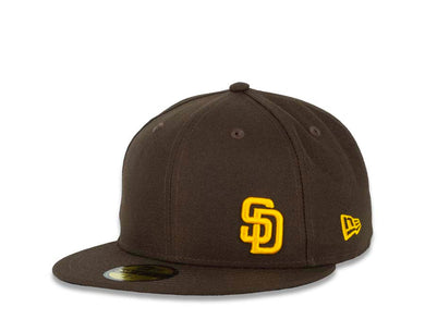 San Diego Padres New Era MLB 59FIFTY 5950 Fitted Cap Hat Brown Crown/Visor Gold Logo