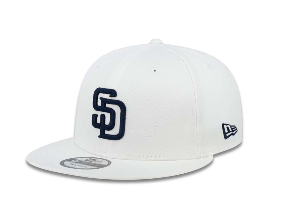 San Diego Padres New Era MLB 9FIFTY 950 Snapback Cap Hat White Crown/Visor Navy Logo