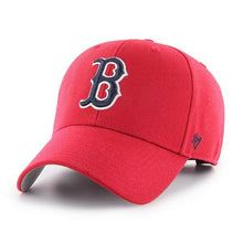 Load image into Gallery viewer, Boston Red Sox &#39;47 Brand MLB MVP Adjustable Cap Hat Red Crown/Visor Navy/White Logo 
