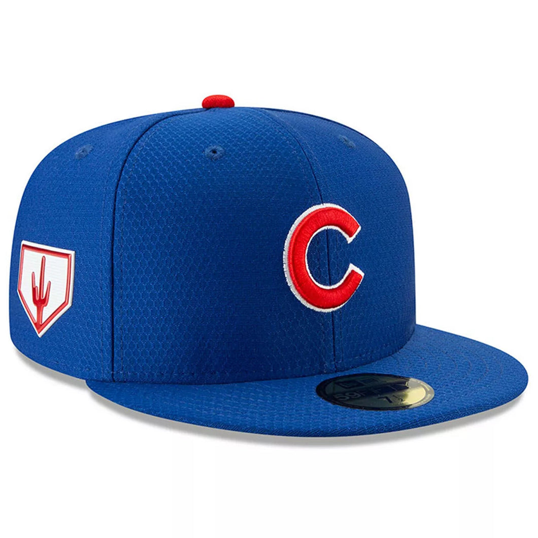 Chicago Cubs New Era MLB 59FIFTY 5950 Fitted Cap Hat Royal Blue Crown/Visor Team Color Logo (Spring Training 2019)