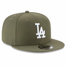Load image into Gallery viewer, Los Angeles Dodgers New Era MLB 9FIFTY 950 Snapback Cap Hat Olive Green Crown/Visor White Logo
