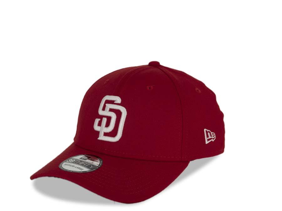 San Diego Padres New Era MLB 39THIRTY 3930 Flexfit Cap Hat Red Crown/Visor White Logo