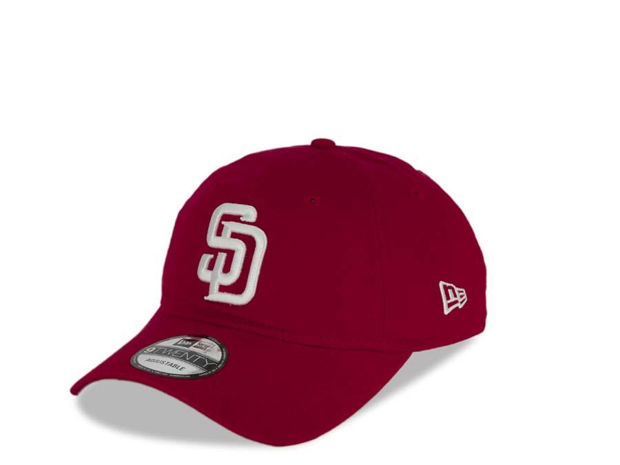 San Diego Padres New Era MLB 9TWENTY 920 Adjustable Cap Hat Red Crown/Visor White Logo