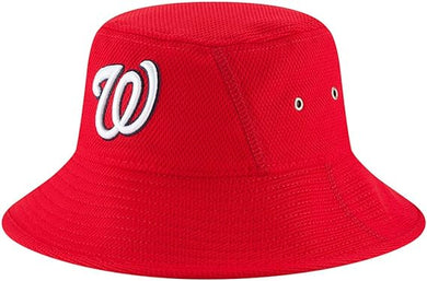 Washington Nationals New Era MLB Bucket Cap Hat Red Crown/Visor Team Color Logo (Clubhouse)