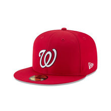 Load image into Gallery viewer, (Youth) Washington Nationals New Era MLB 59FIFTY 5950 Fitted Cap Hat Red Crown/Visor White/Black Logo 
