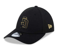 Load image into Gallery viewer, San Diego Padres New Era MLB 9FORTY 940 Adjustable Cap Hat Black Crown/Visor Black/Metallic Gold Logo
