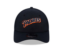 Load image into Gallery viewer, San Diego Padres New Era MLB 39THIRTY 3930 Flexfit Cap Hat Navy Crown/Visor Navy/White/Orange Script Logo

