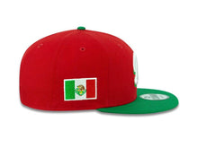 Load image into Gallery viewer, Mexico Carribean Serie New Era 9FIFTY 950 Snapback Cap Hat Red Crown Green Visor White/Green Logo Flag Side Patch
