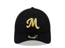 Load image into Gallery viewer, Mexico Carribean Serie New Era 9FORTY 940 Adjustable Cap Hat Black Crown/Visor Metallic Gold Logo
