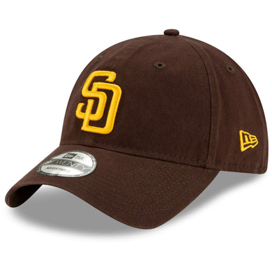 San Diego Padres New Era MLB 9TWENTY 920 Adjustable Cap Hat Dark Brown Crown/Visor Yellow Logo