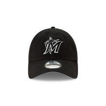 Load image into Gallery viewer, Miami Marlins New Era MLB 9TWENTY 920 Adjustable Cap Hat Black Crown/Visor Black/White Logo 
