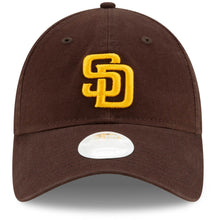 Load image into Gallery viewer, (Women) San Diego Padres New Era MLB 9TWENTY 920 Adjustable Cap Hat Dark Brown Crown/Visor Yellow Logo
