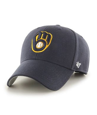 Milwaukee Brewers '47 MLB MVP Adjustable Cap Hat Navy Crown/Visor Team Color Logo 