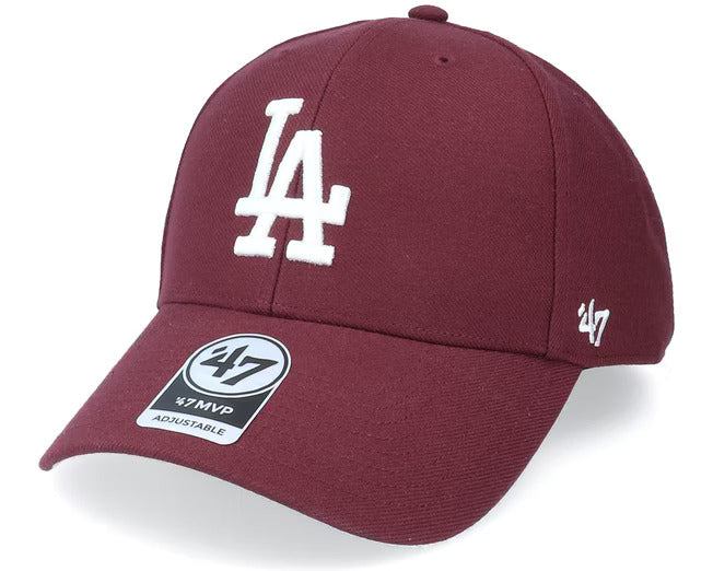 Los Angeles Dodgers '47 MLB MVP Adjustable Cap Hat Cardinal Crown/Visor White Logo 