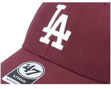 Load image into Gallery viewer, Los Angeles Dodgers &#39;47 MLB MVP Adjustable Cap Hat Cardinal Crown/Visor White Logo 
