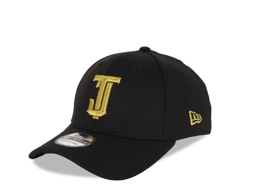 Tijuana Toros New Era LMB 39THIRTY 3930 Flexfit Cap Hat Black Crown/Visor Metallic Gold Logo